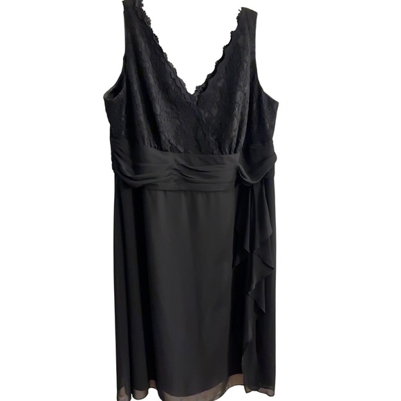 Jessica Howard Woman Black Lace Top Chiffon Party Cocktail Dress Plus Size 18W - Picture 1 of 10